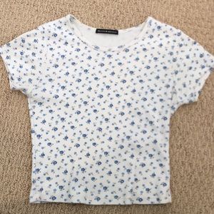 white brandy melville top with flowers